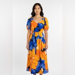 NWT Tabitha Brown Women’s Floral Camo Print Tie Back Midi Dress Sz 4